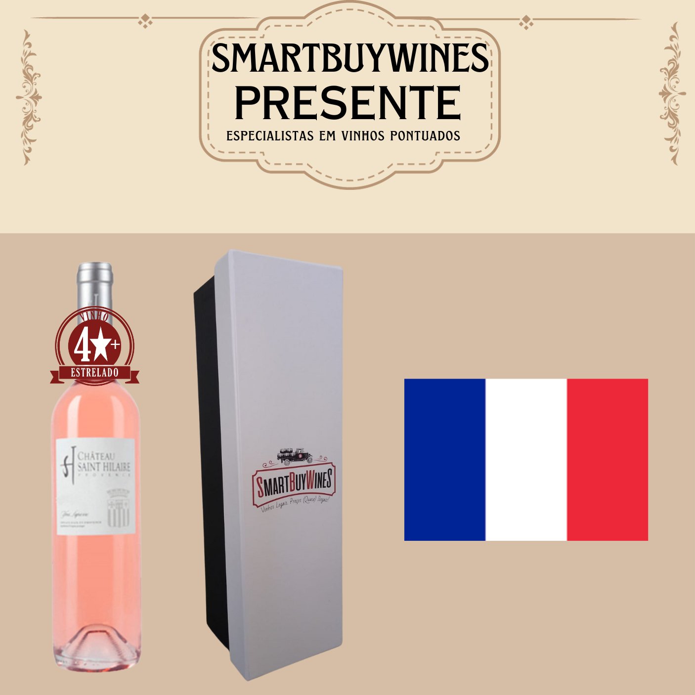 Presente - Château St-Hilaire - Tradition Coteaux D`Aix-En-Provence Rose, França 2020 embalado na caixa - SmartBuyWines.com.br