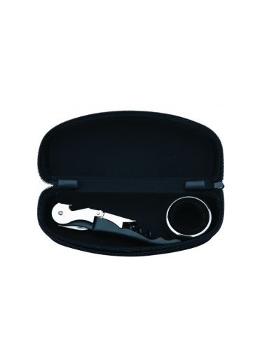 Saca-rolhas e salva gotas em estojo - SmartBuyWines.com.br