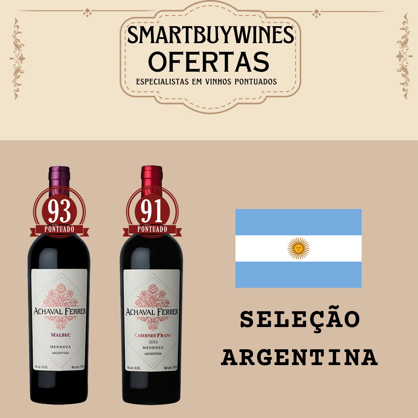 Seleção em oferta - Argentina - caixa de 2 vinhos - SmartBuyWines.com.br