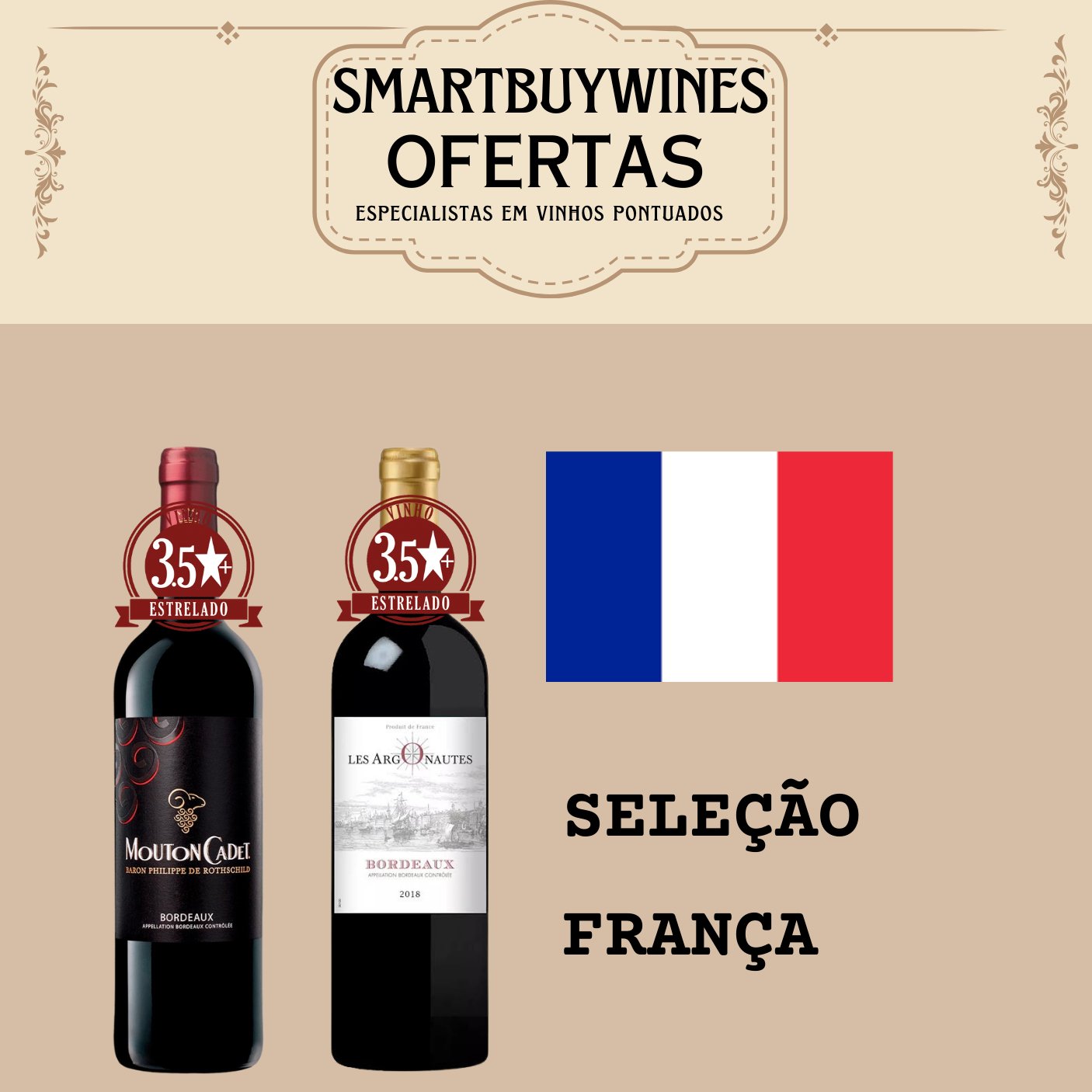 Seleção em oferta - França - caixa de 2 vinhos - SmartBuyWines.com.br