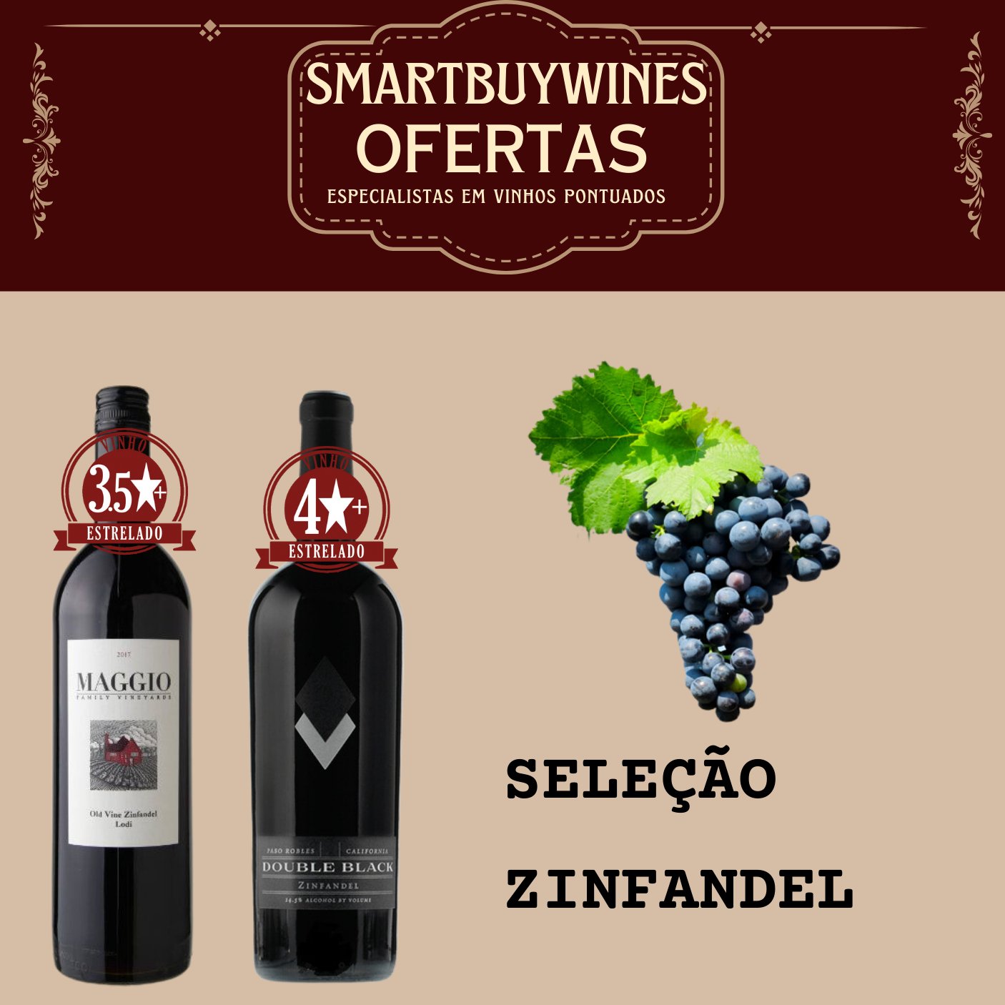 Seleção em oferta - Zinfandel - caixa de 2 vinhos - SmartBuyWines.com.br