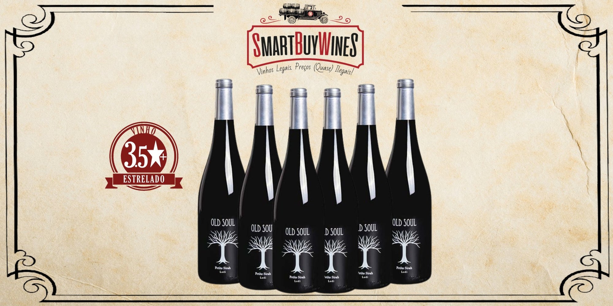 SMARTBOX 6 garrafas - Old Soul Petite Sirah, Lodi, California 2018 - SmartBuyWines.com.br
